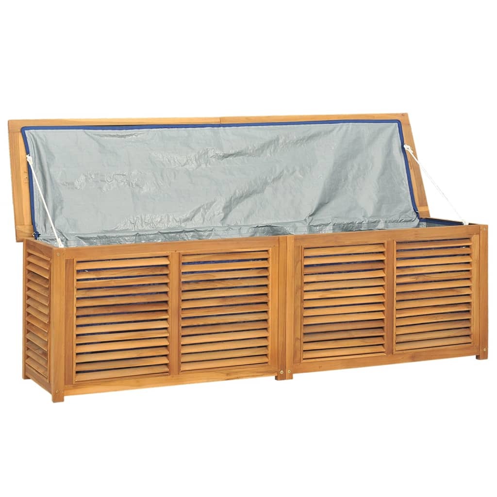Patio Storage Box with Bag 68.9"x19.7"x21.7" Solid Wood Teak