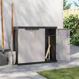 Outdoor Storage Cabinet Gray and Black 38.2"x14.6"x33.5" PP