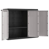 Outdoor Storage Cabinet Gray and Black 38.2"x14.6"x33.5" PP