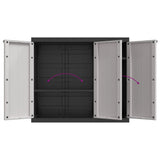 Outdoor Storage Cabinet Gray and Black 38.2"x14.6"x33.5" PP