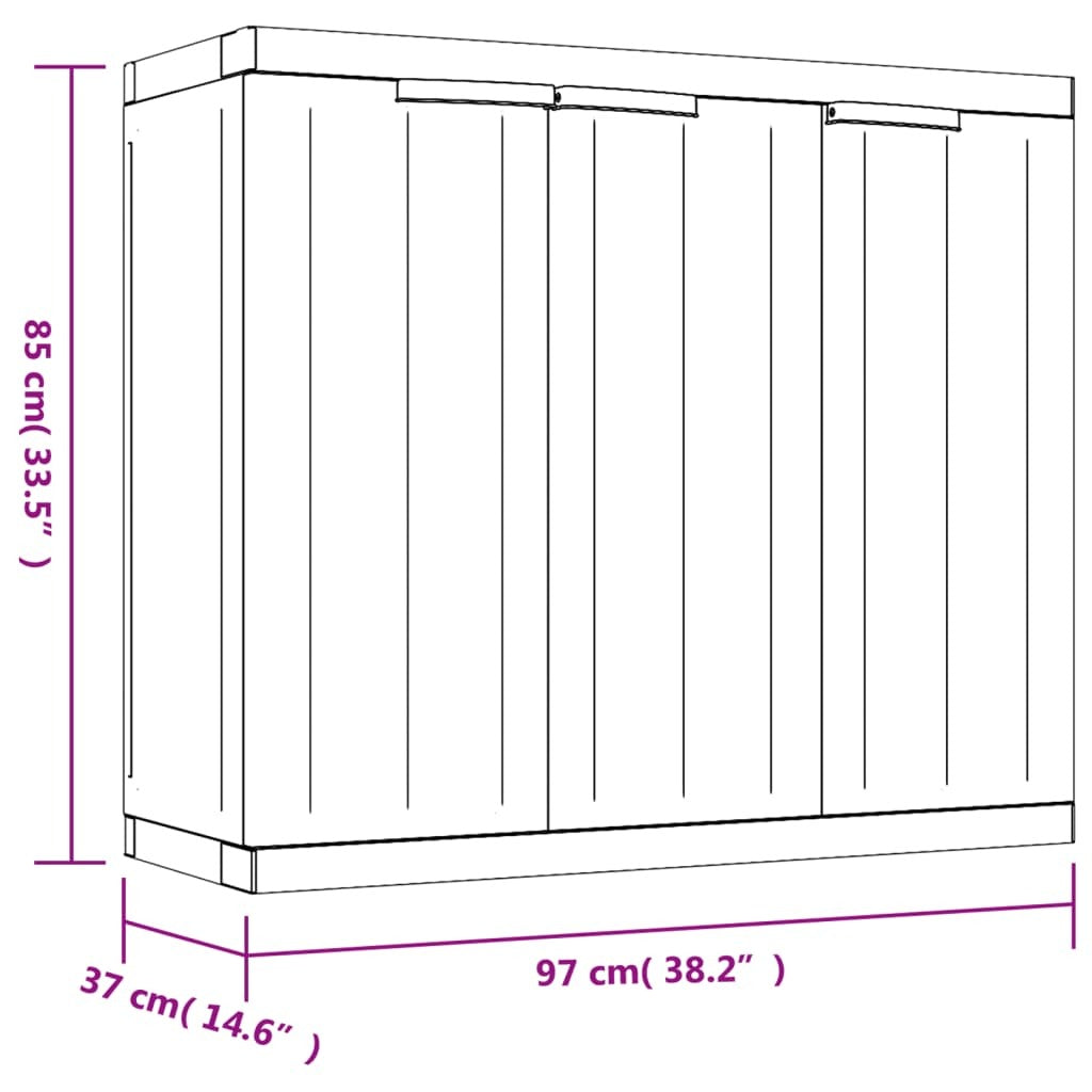 Outdoor Storage Cabinet Gray and Black 38.2"x14.6"x33.5" PP