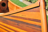 26.25" X 118.5" X 16"  Matte Finish Wooden Canoe With Ribs Curved Bow