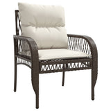 4 Piece Patio Sofa Set with Cushions Brown Poly Rattan