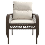 4 Piece Patio Sofa Set with Cushions Brown Poly Rattan