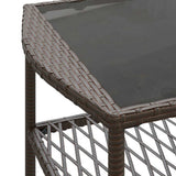 4 Piece Patio Sofa Set with Cushions Brown Poly Rattan