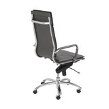 Gray and Silver Adjustable Swivel Faux Leather Rolling Executive Office Chair