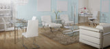 White and Silver Adjustable Swivel Faux Leather Rolling Executive Office Chair