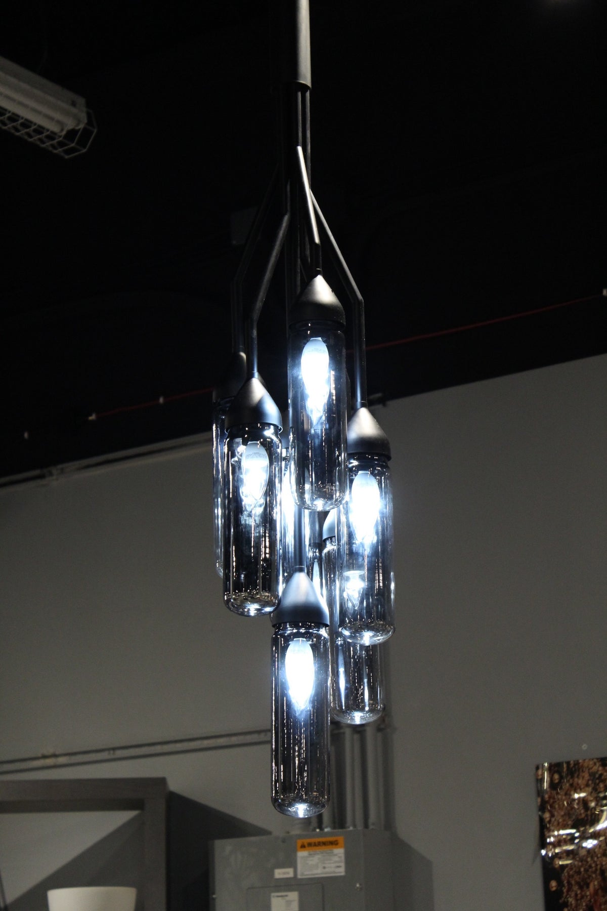 Shaded Empire Six Light Metal and Glass Flush Ceiling Light With Clear Shades