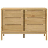 Chest of Drawers FLORO Wax Brown Solid Wood Pine