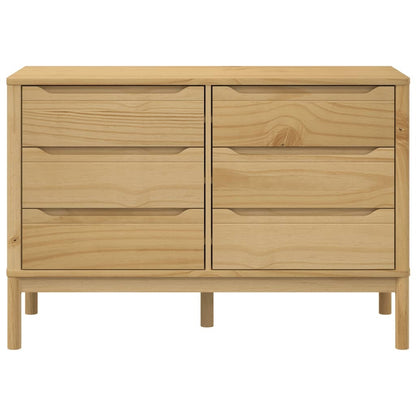 Chest of Drawers FLORO Wax Brown Solid Wood Pine