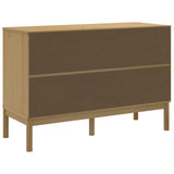 Chest of Drawers FLORO Wax Brown Solid Wood Pine