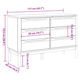 Chest of Drawers FLORO Wax Brown Solid Wood Pine