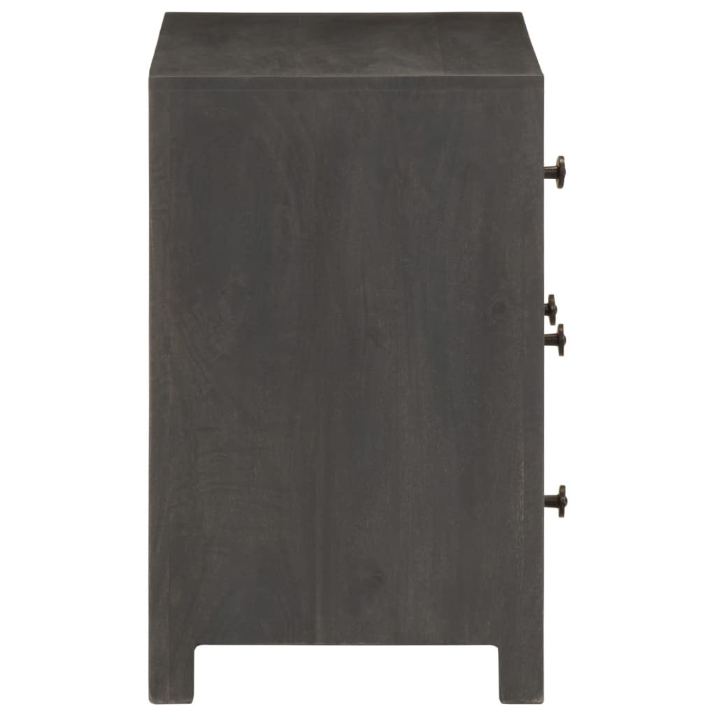 Sideboard Gray and White 29.5"x13.8"x21.7" Solid Mango Wood