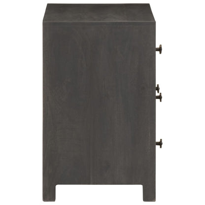 Sideboard Gray and White 29.5"x13.8"x21.7" Solid Mango Wood