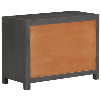 Sideboard Gray and White 29.5"x13.8"x21.7" Solid Mango Wood