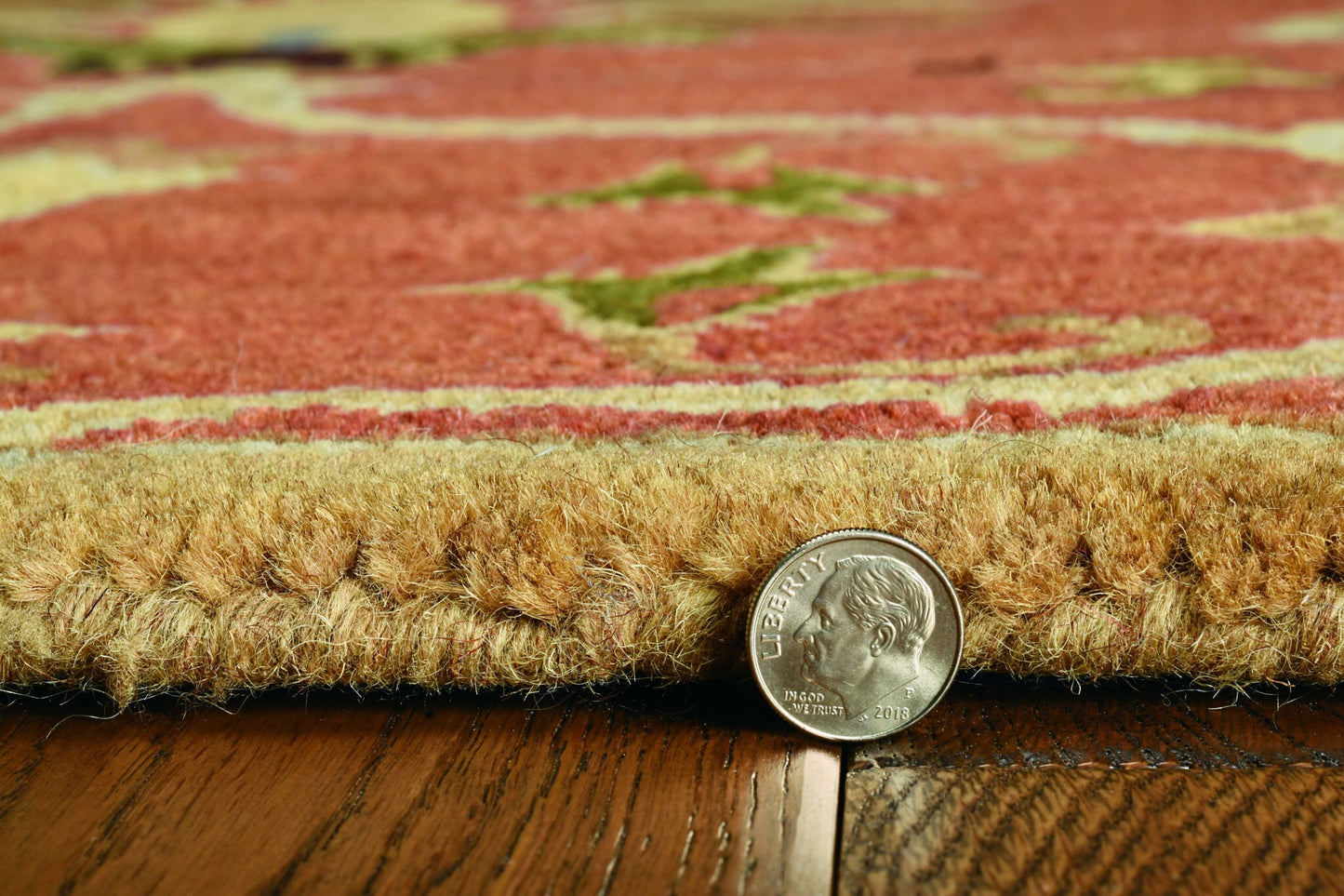 8' X 11' Sienna Orange Hand Tufted Traditional Floral Indoor Area Rug