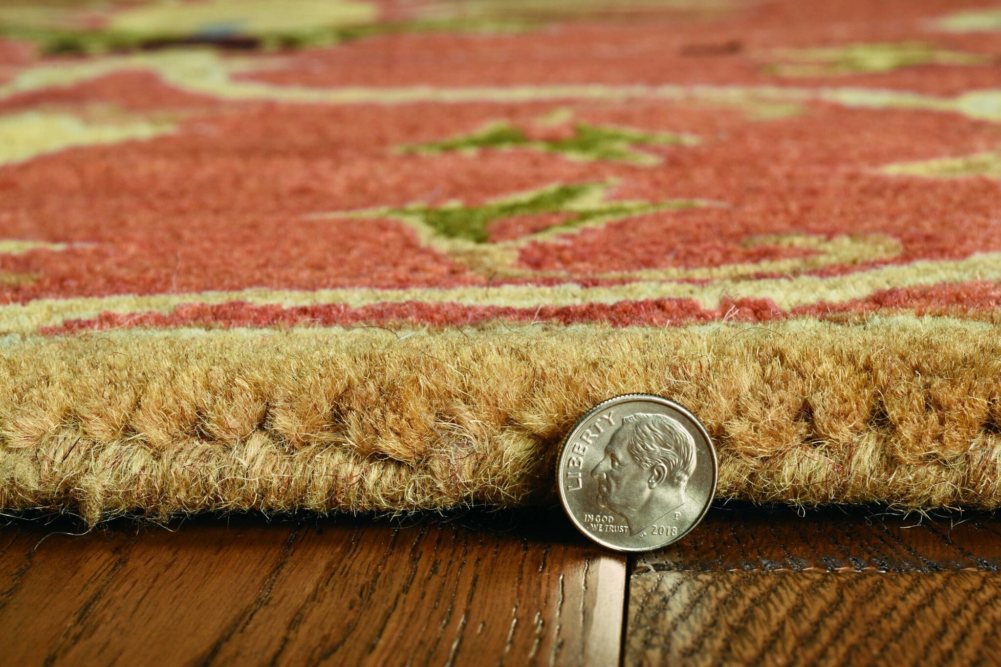 8' X 11' Sienna Orange Hand Tufted Traditional Floral Indoor Area Rug