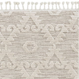 9' X 13' Beige and Ivory Geometric Area Rug