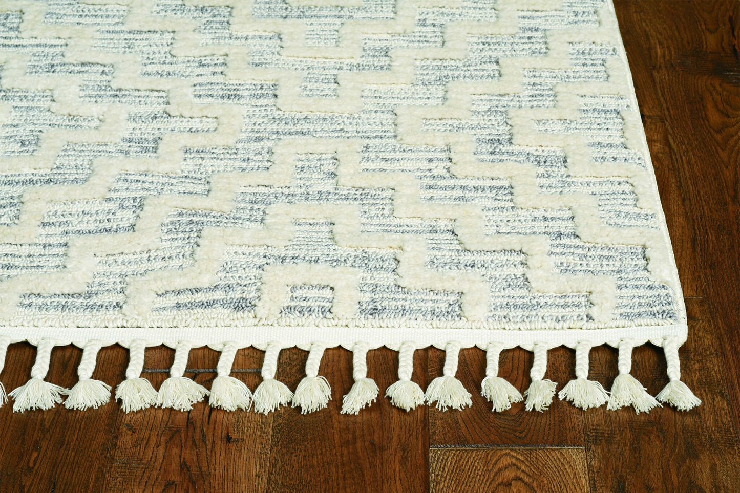 12' X 15' Gray and Ivory Geometric Area Rug
