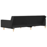 2-Seater Sofa Bed with Two Pillows Dark Gray Fabric