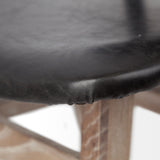 Set Of Two Black And Brown Upholstered Faux leather Open Back Side Chairs