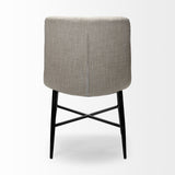 Set Of Two White And Black Upholstered Fabric Open Back Side Chairs