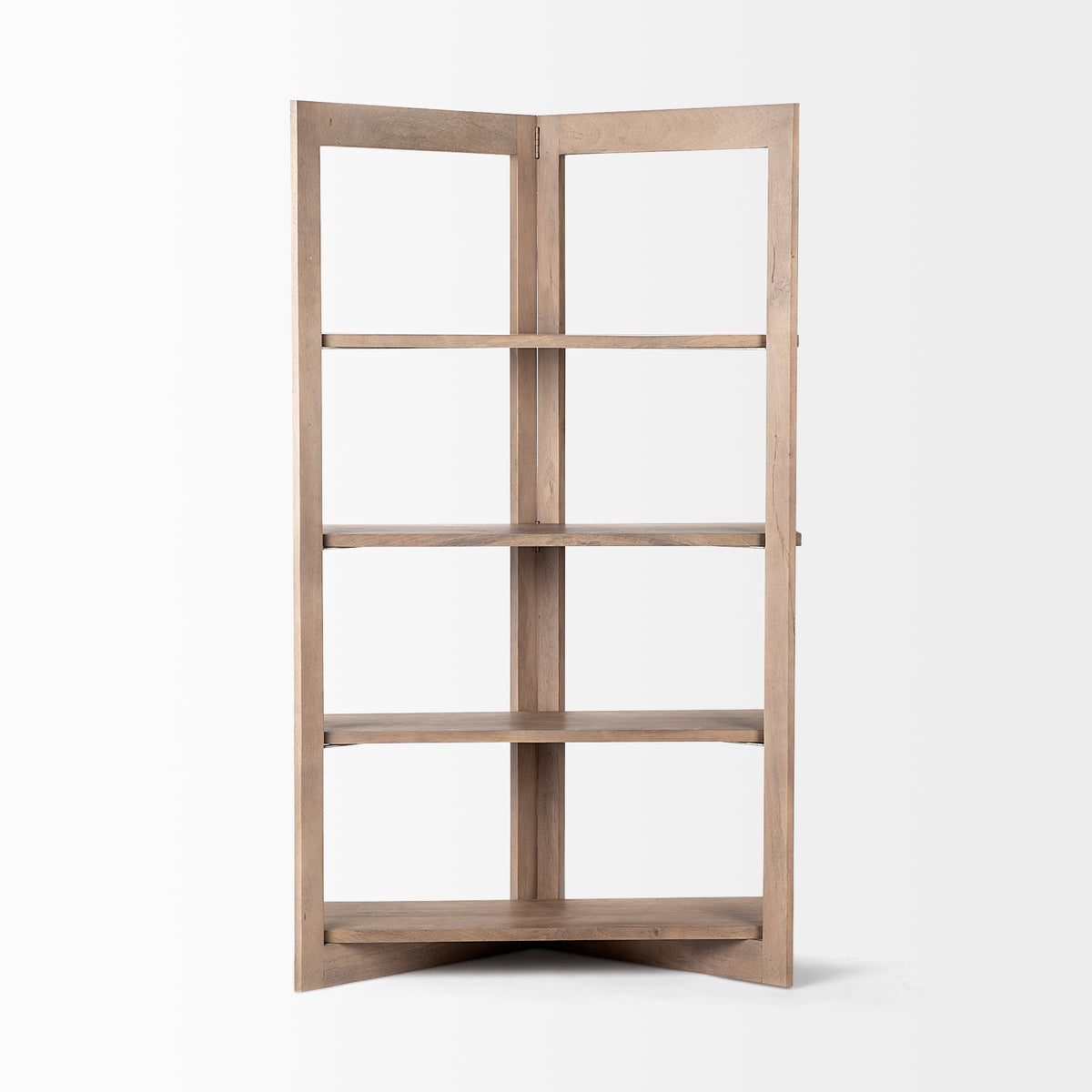 Light Brown Wood Shelving Unit With 4 Shelves
