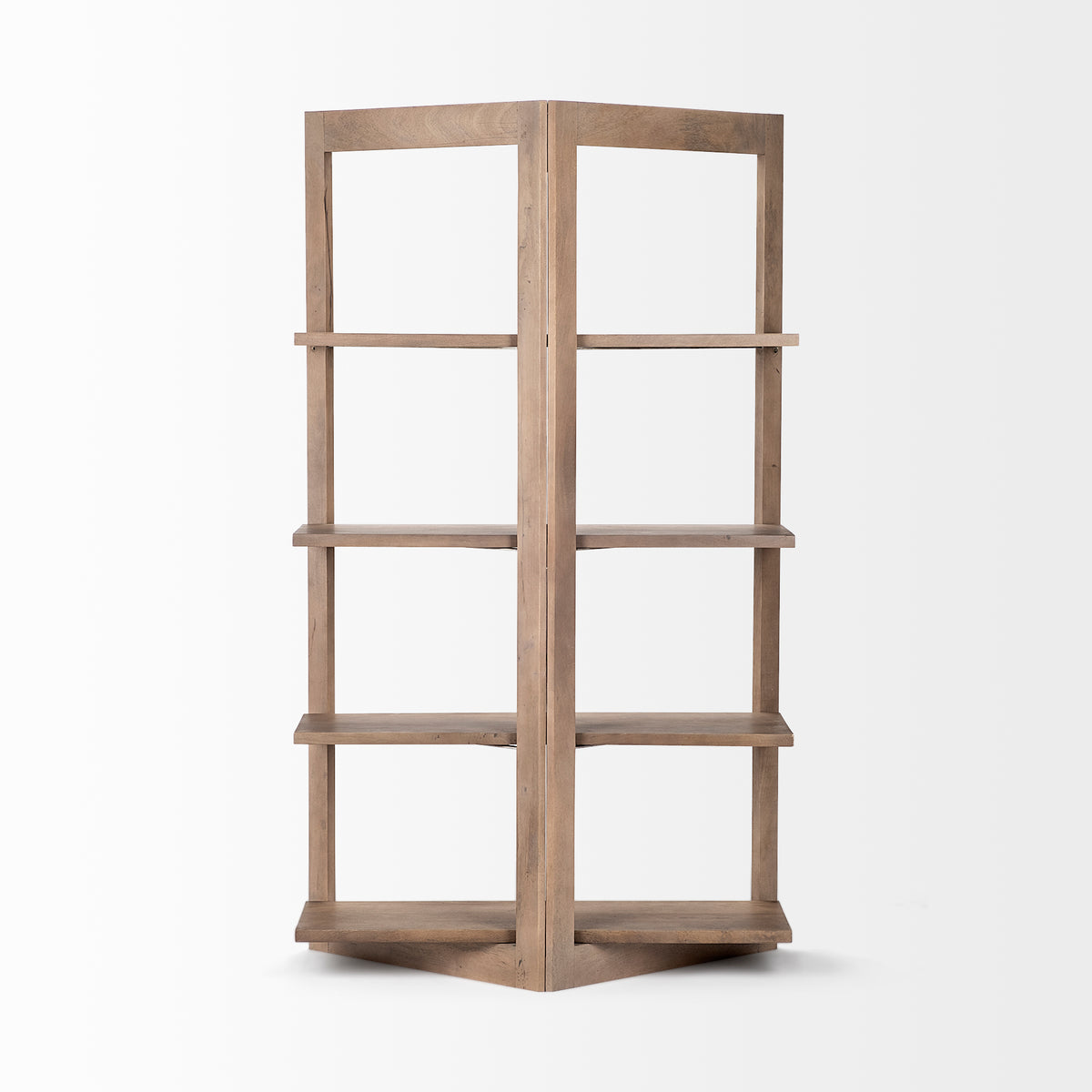 Light Brown Wood Shelving Unit With 4 Shelves