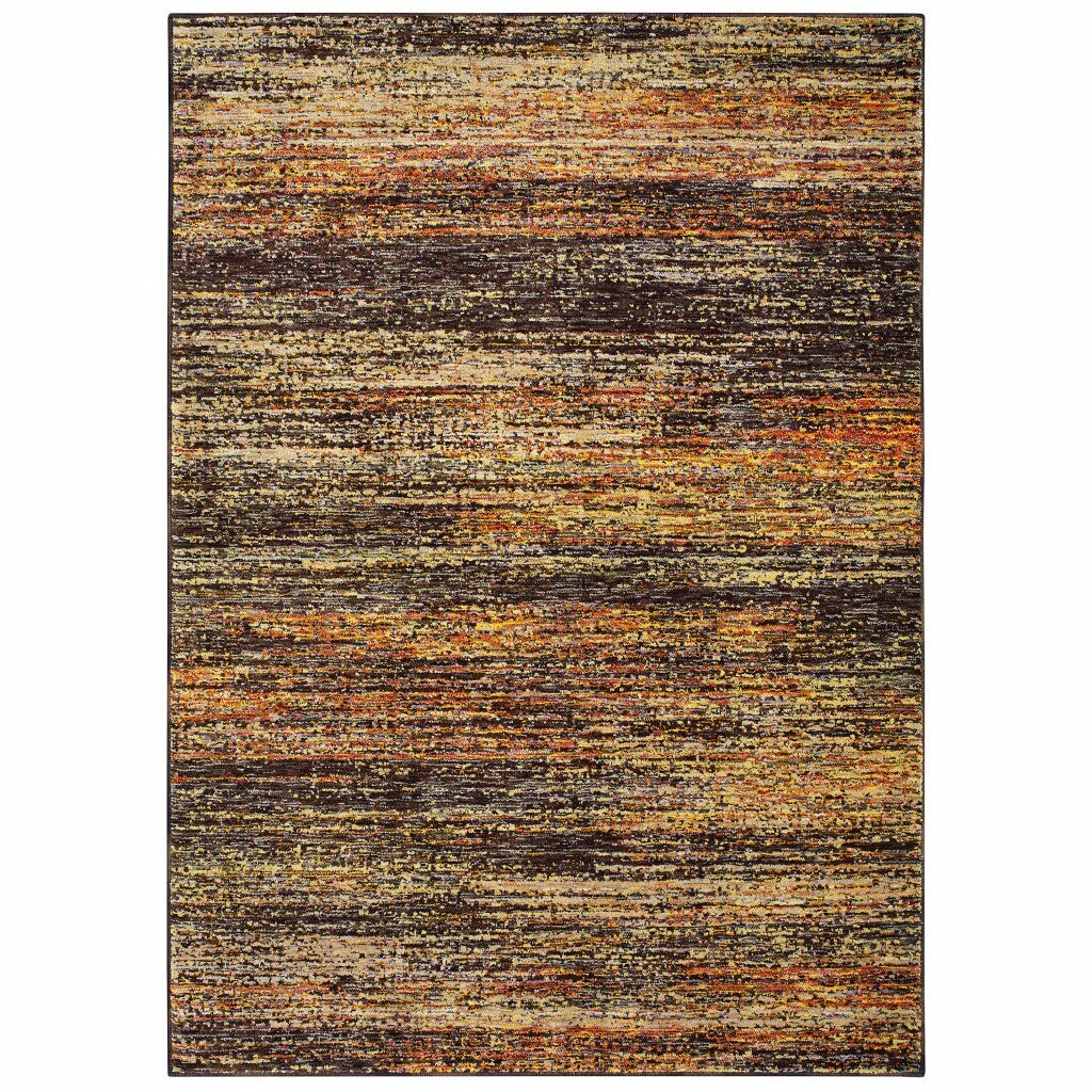 9' X 12' Gold And Slate Abstract Area Rug