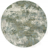 8' Blue Green Round Power Loom Area Rug