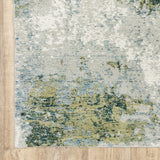 8' Blue Green Round Power Loom Area Rug