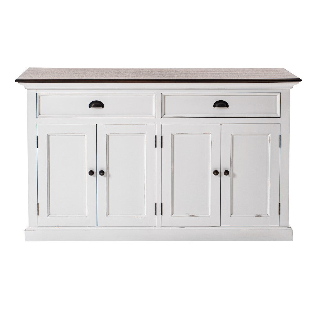 Modern Farmhouse Brown And White Buffet Server