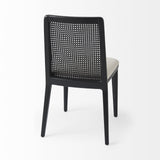 Set Of Two Black Upholstered Fabric Cross Back Side Chairs
