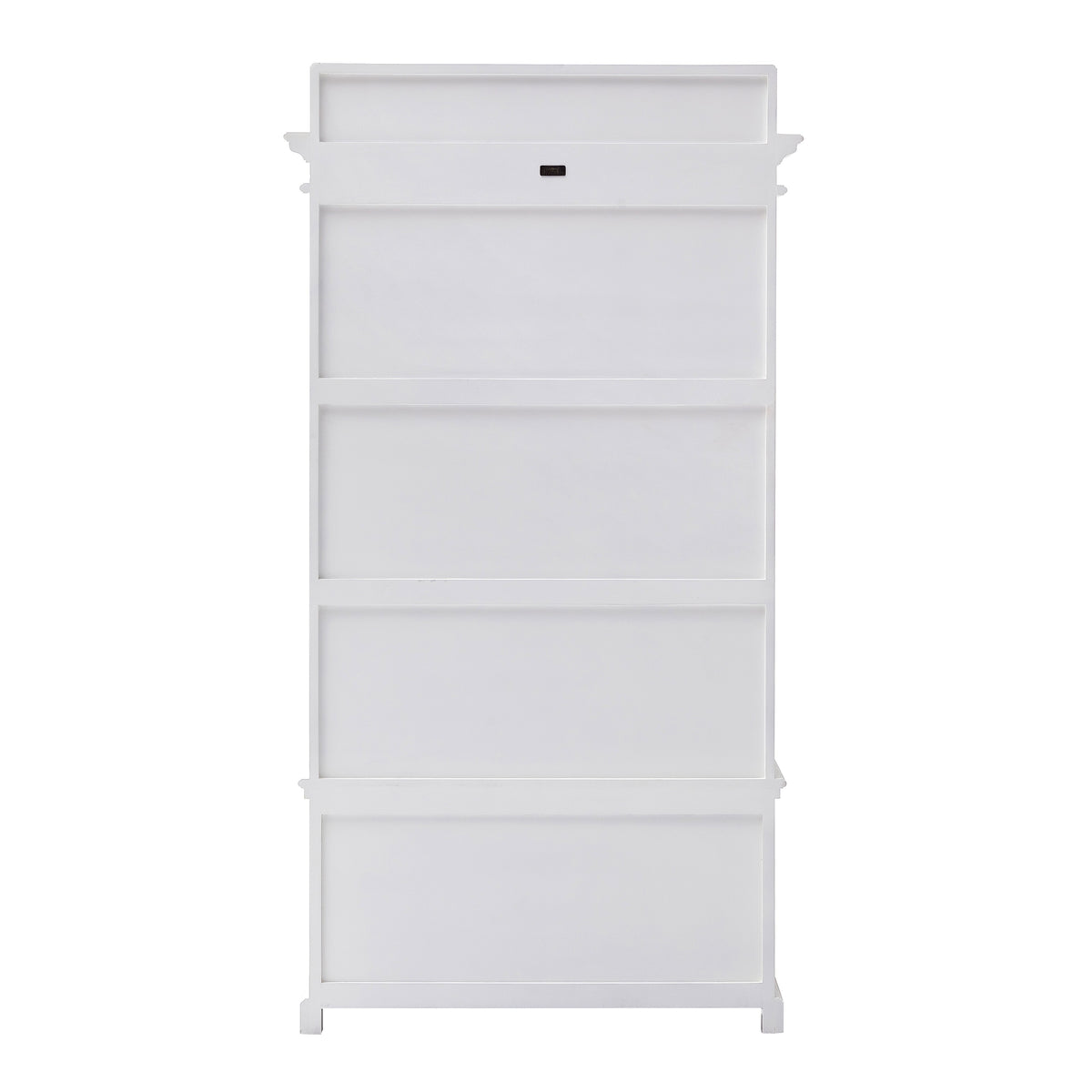 Classic White Entryway Coat Rack and Bench with Drawers