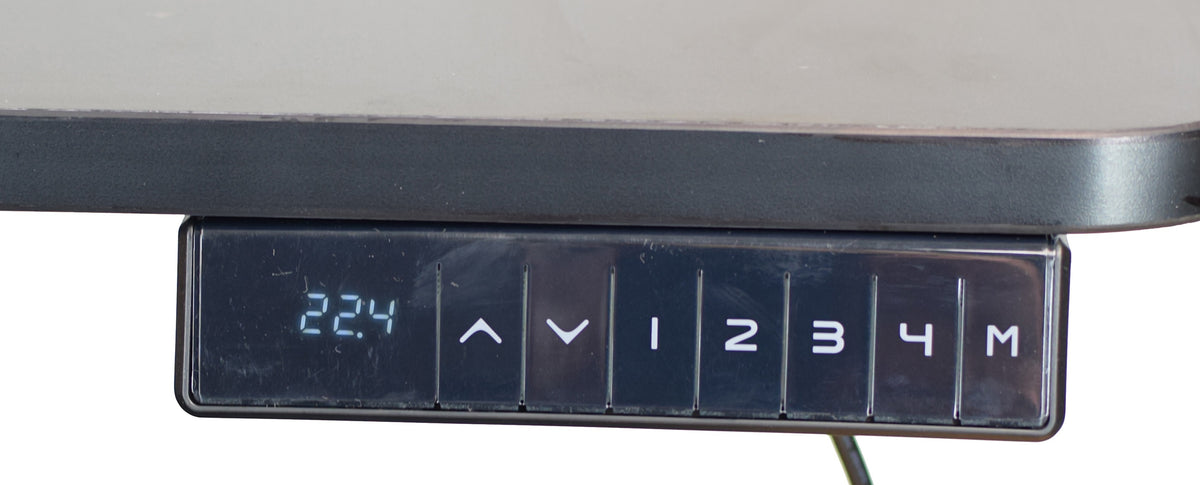 30" Adjustable Brown and Gray Stainless Steel Computer Desk