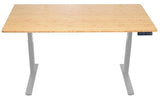 30" Adjustable Brown and Gray Stainless Steel Computer Desk