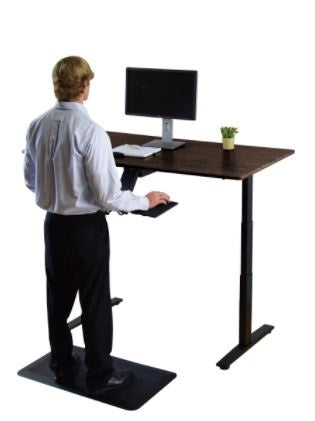 Black on Black 52" Bamboo Dual Motor Electric Office Adjustable Computer Desk