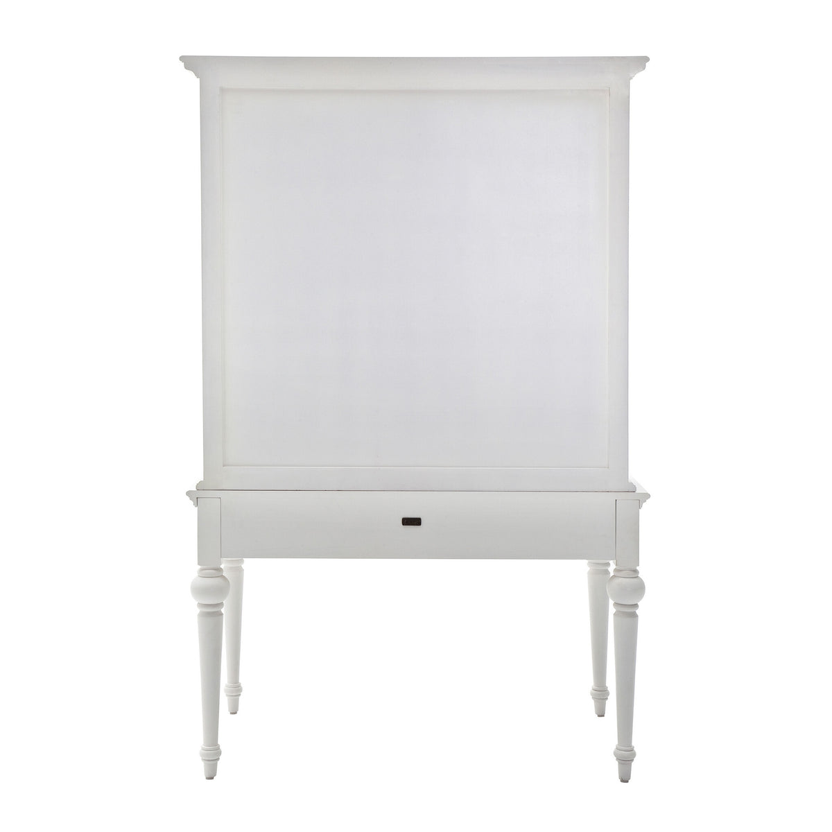 47" White Solid Wood Computer Desk With Hutch With Two Drawers