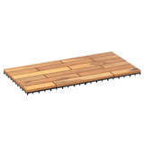 24 x 12 Inch 48 Pieces Acacia Wood Interlocking Deck Tiles with Waterproof Design-Natural