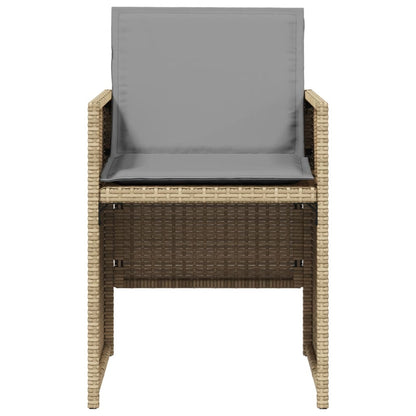 Patio Chairs with Cushions 4 pcs Mix Beige Poly Rattan