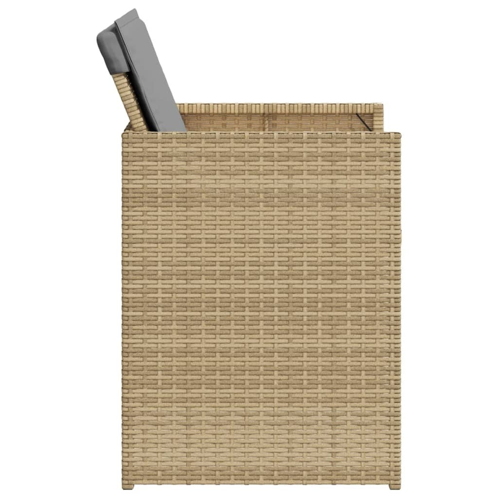 Patio Chairs with Cushions 4 pcs Mix Beige Poly Rattan