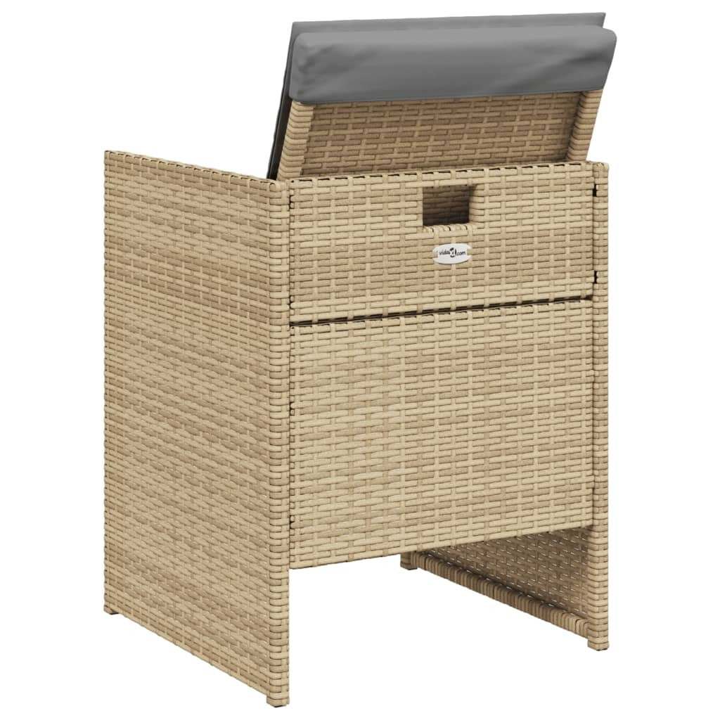 Patio Chairs with Cushions 4 pcs Mix Beige Poly Rattan