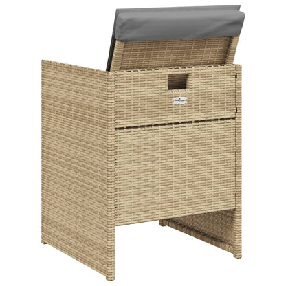 Patio Chairs with Cushions 4 pcs Mix Beige Poly Rattan