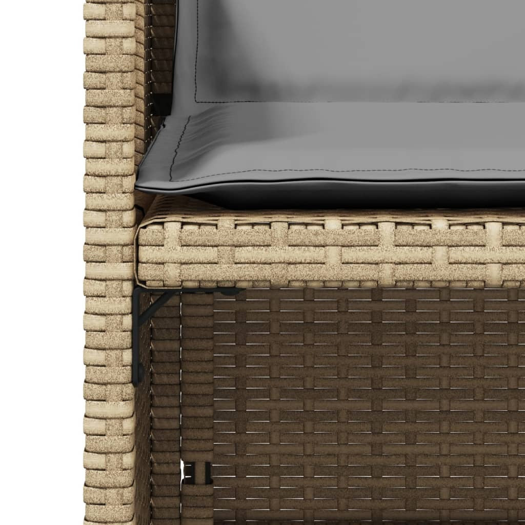 Patio Chairs with Cushions 4 pcs Mix Beige Poly Rattan