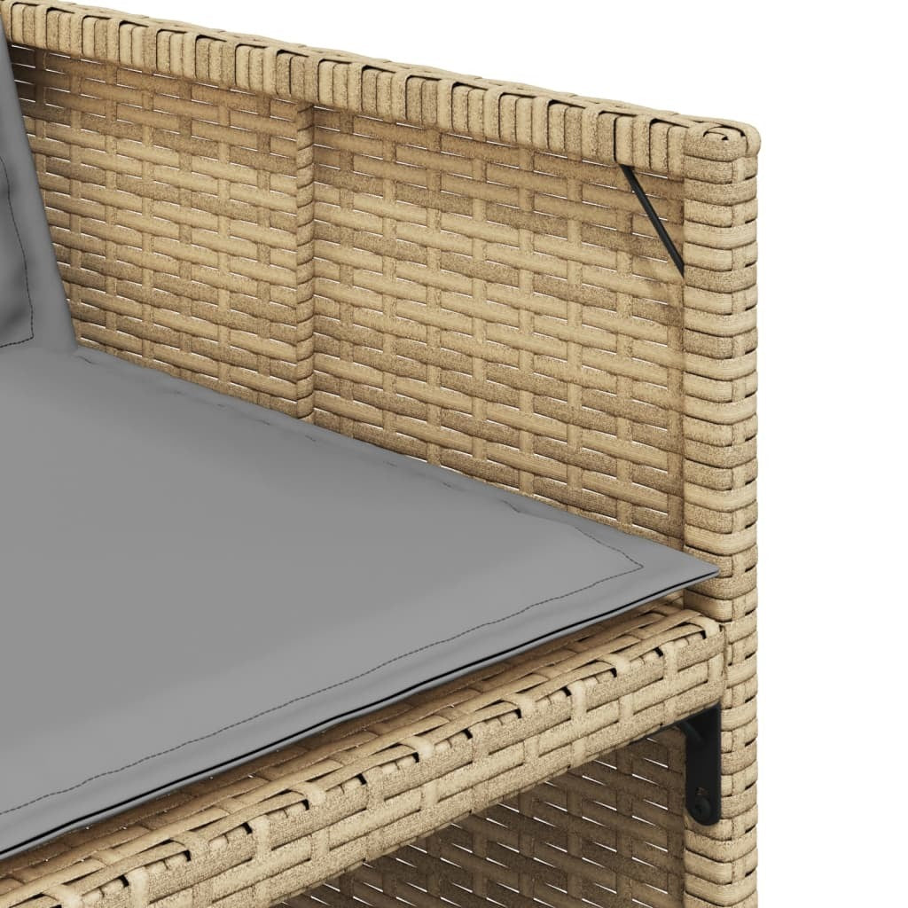 Patio Chairs with Cushions 4 pcs Mix Beige Poly Rattan