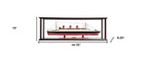 15" Black and Red RMS Queen Mary Large Display Case Hand Painted Decorative Boat with Case