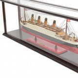16" Black and Red 1912 RMS Titanic Medium Display Case Boat Hand Painted Decorative Boat