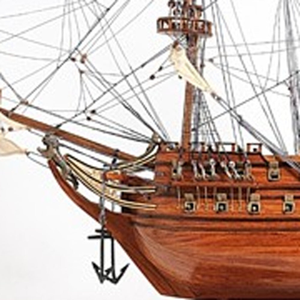 32" Wood Brown c1665 Zeven Provincien Hand Painted Decorative Boat