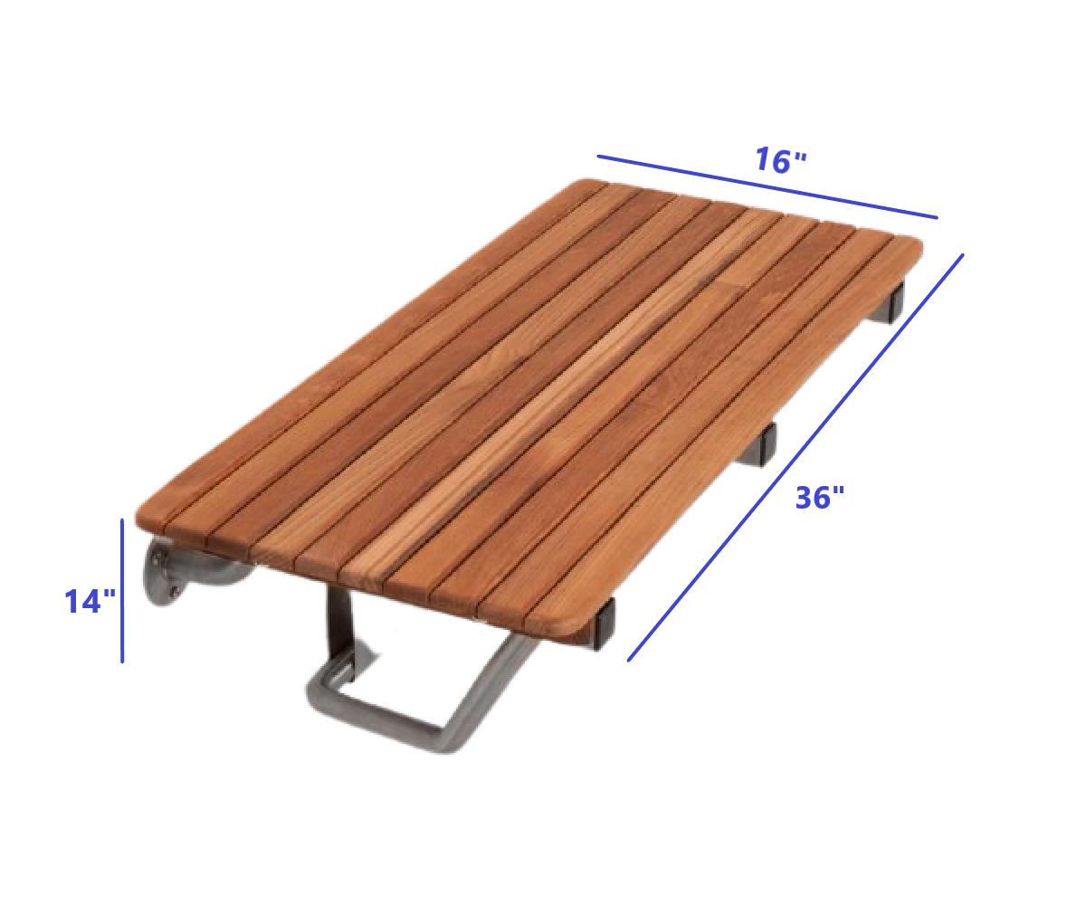 36" Premium Wall Mount Teak Shower Bench