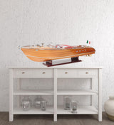 15" Wood Brown Riva Aquarama Speedboat Exclusive Display Case Edition Hand Painted Model Boat